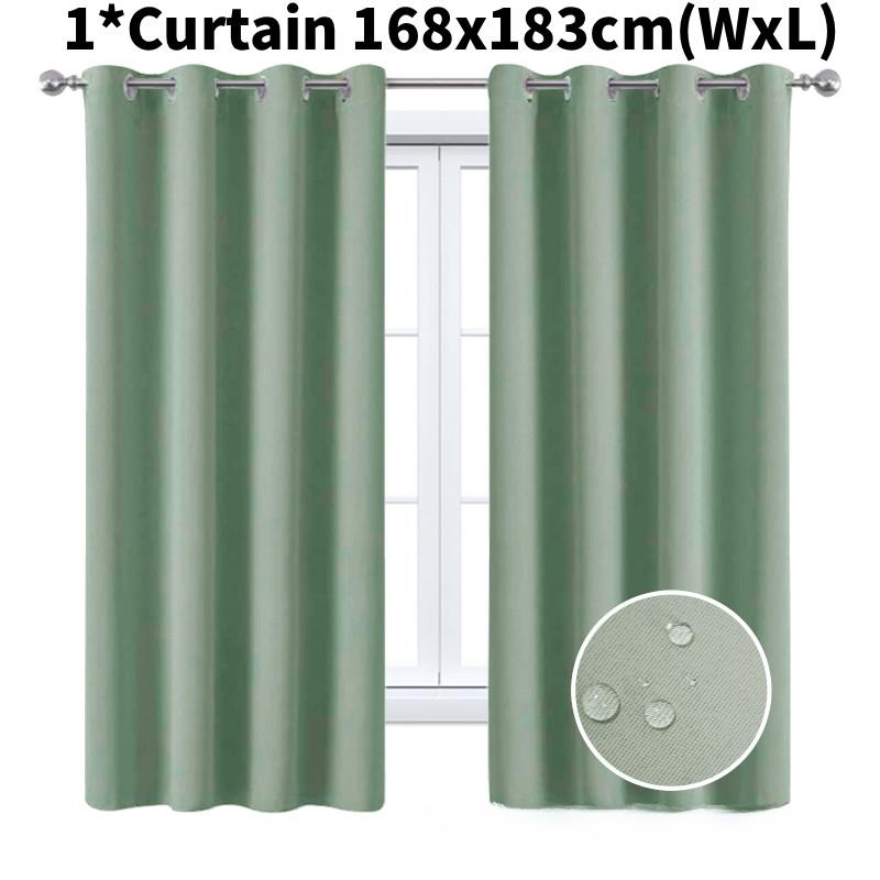 Curtain Blackout Insulated Bedroom Living Room Solid Color Curtains Window Decor