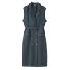 Summer New French Fashion Temperament High Design Belt Trim Sleeveless Slim Dress