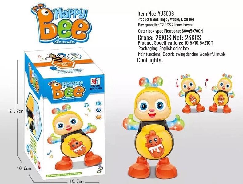 Cartoon Little Bee Singing and Dancing Toy with Lights and Music