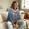 Women's Casual Christmas Printed Hoodie Loose Fit Long Sleeve Pullover Top