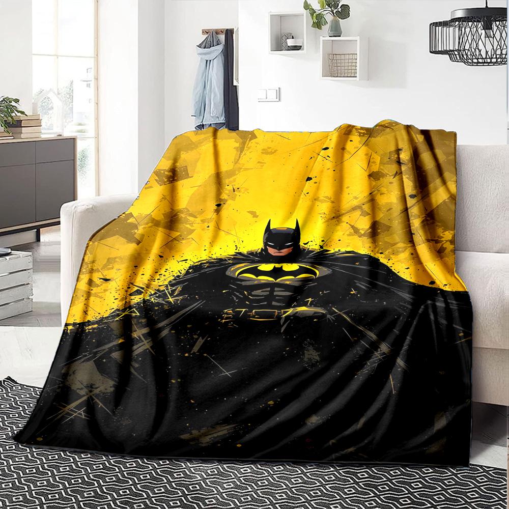 Yellow Batman Blanket Warmthful Decor Perfect for Bed Chair Office Chair for All Seasons Warmthful Decor Unique Gift for Family and Friends Camping
