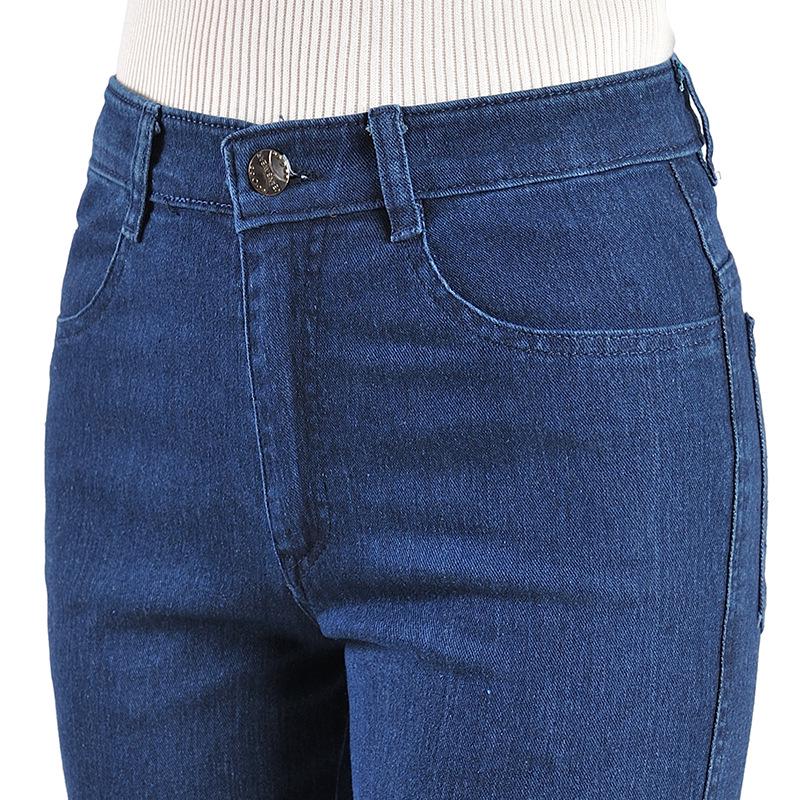 

Женские джинсы с высокой эластичной талией и прямыми штанинами - Весенне-осенние, Свободного кроя, Летний тонкий стиль для женщин среднего и пожилого возраста. Waist 33