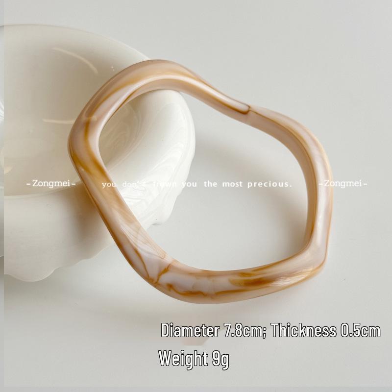 Korean Minimalist Acrylic Marble Pattern Vintage Bracelet for Women