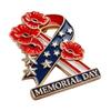 Memorial Day Flower Brooch Pin Commemorative Soldier Tribute Wear-Resistant Anti-Rust Patriotic Lapel Pin