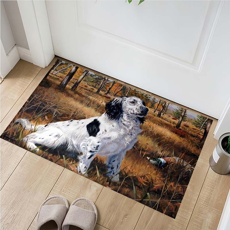Cavalier King Charles Spaniel Doormat, Non-Slip Floor Mat with Sleeping Puppies Print, Indoor Entrance Rug for Dog Lovers