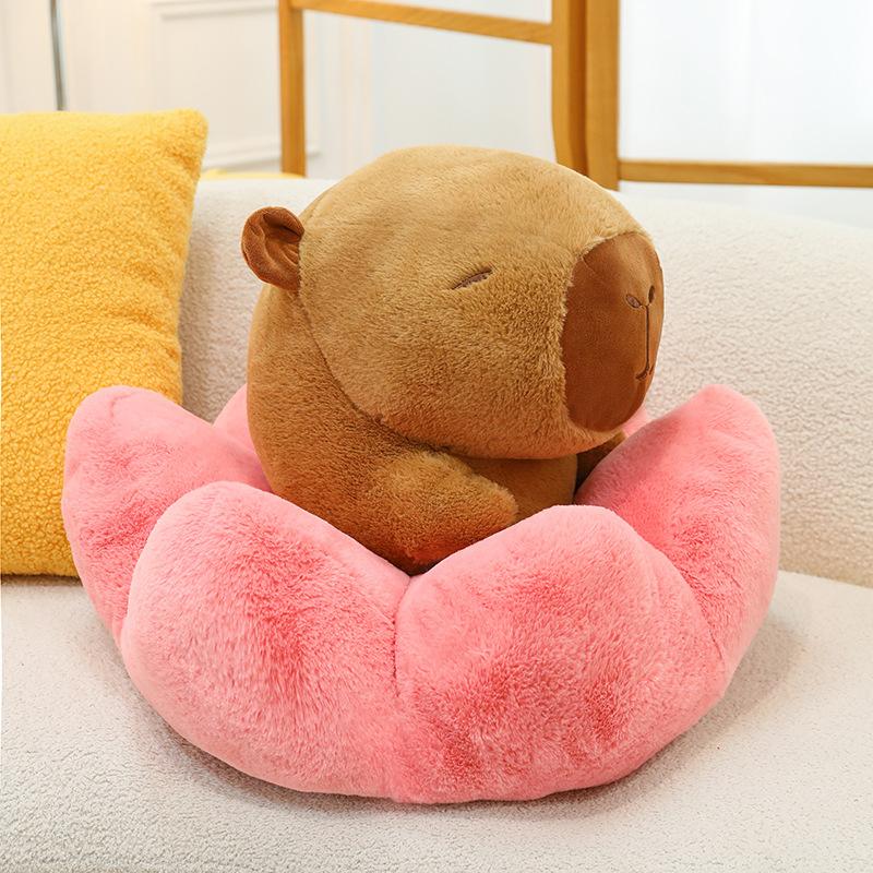 

New lotus capybara doll throw pillow plush toy kapibara ugly cute doll girl gift large doll 50cm/2kg