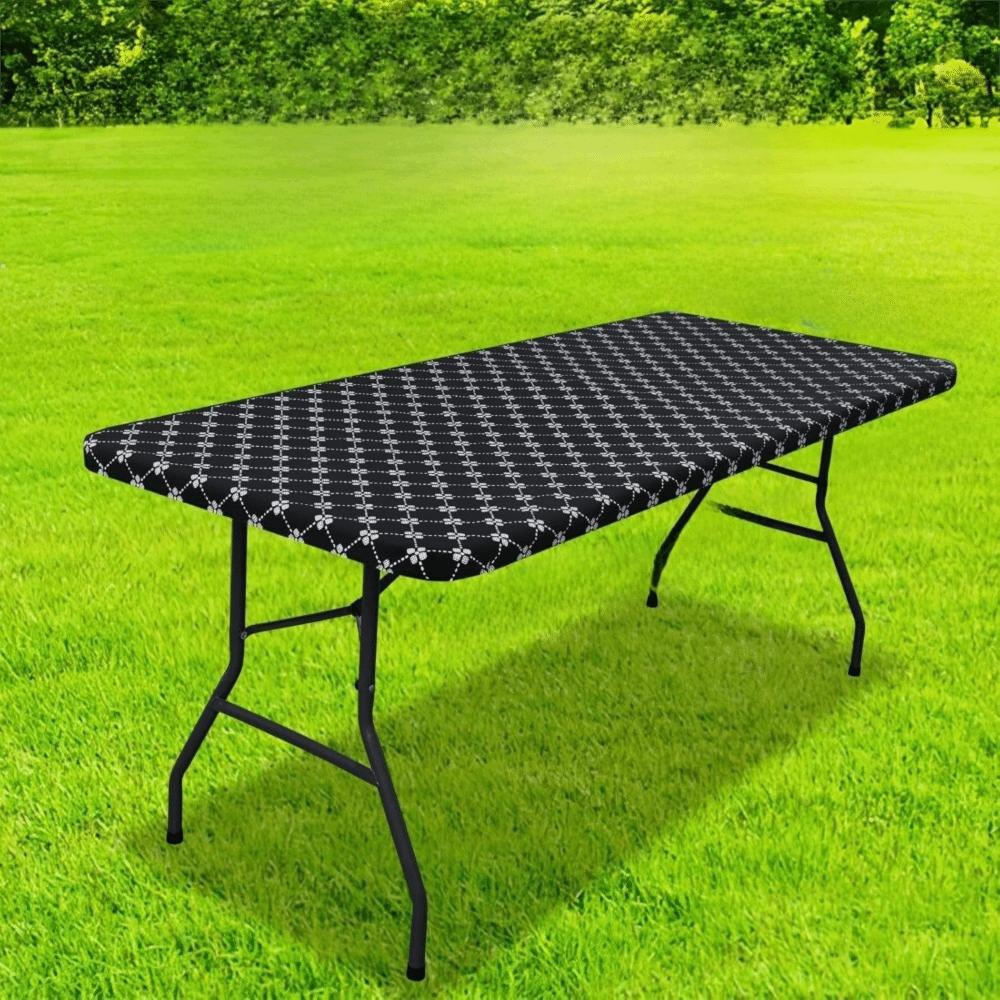 Elastic Edge Elastic Rectangle Picnic Table Cloth Waterproof Table Linen Party