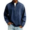 Herren Vintage Stehkragen Reißverschluss Pullover Langarm Lässiges Oberteil