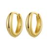 WOSTU Solid Silver 18k Gold Simple Circle Huggies Earrings For Women,S925 Seamless Silver Hoops Minimalist Gift Hypoallergenic