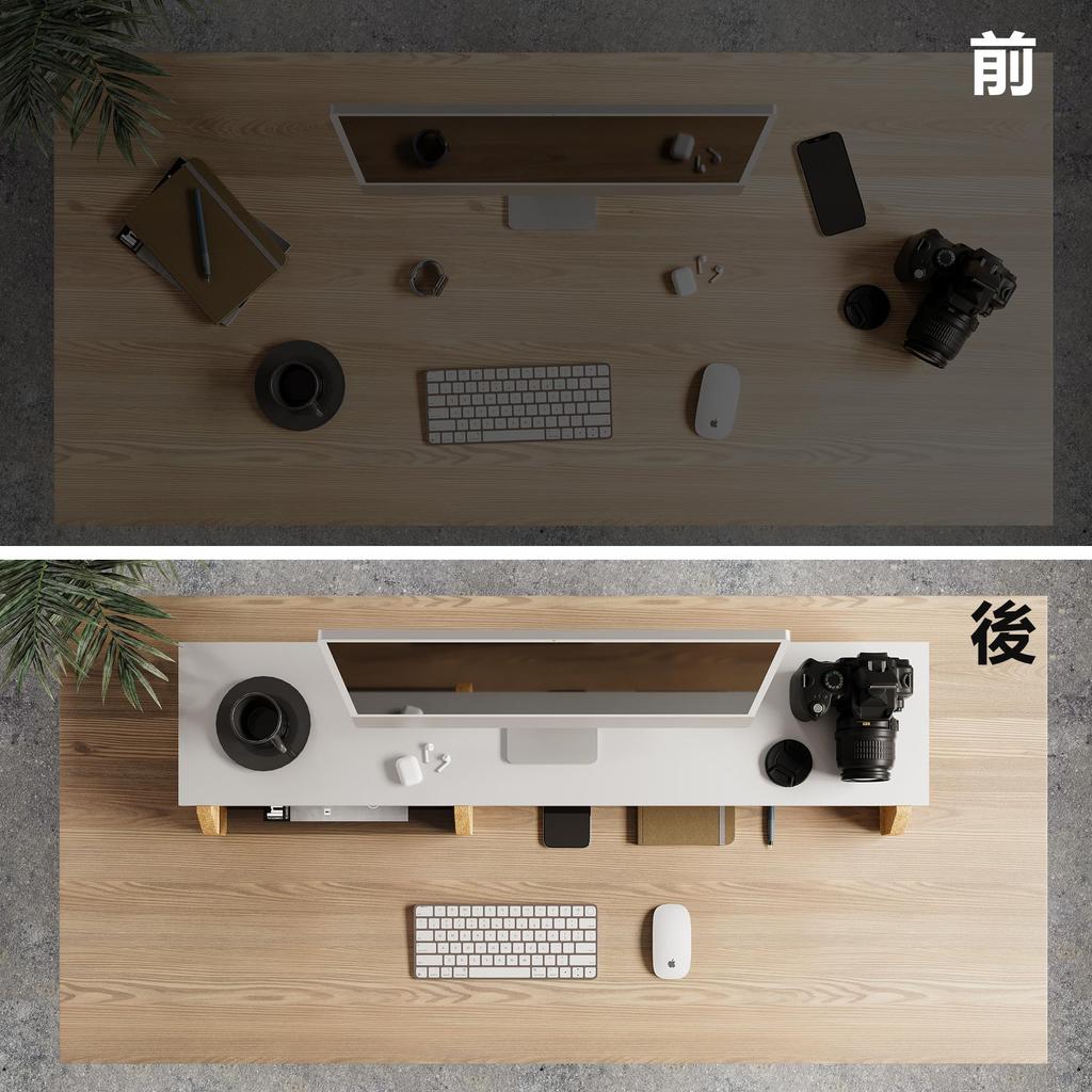 Fenge Desktop Monitor 108cm Wooden PC Desktop Computer Desktop Desktop G04B1101A Stand, Wide, Top, Stand, Stand, Rack, Storage, Organizer, White,