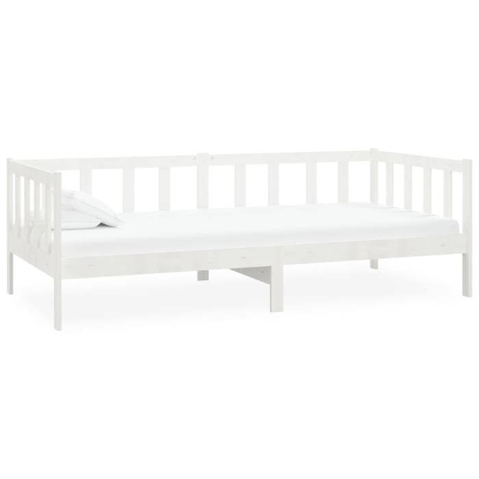 Maison Exclusive - Lit de repos avec matelas 90x200 cm Blanc Bois de pin massif