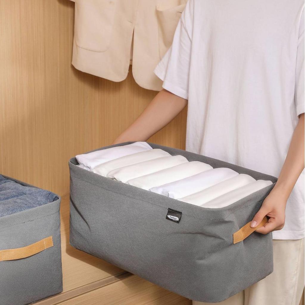 Stylish Steel Frame Clothing Storage Basket - Durable Home & Travel Organizing Essential