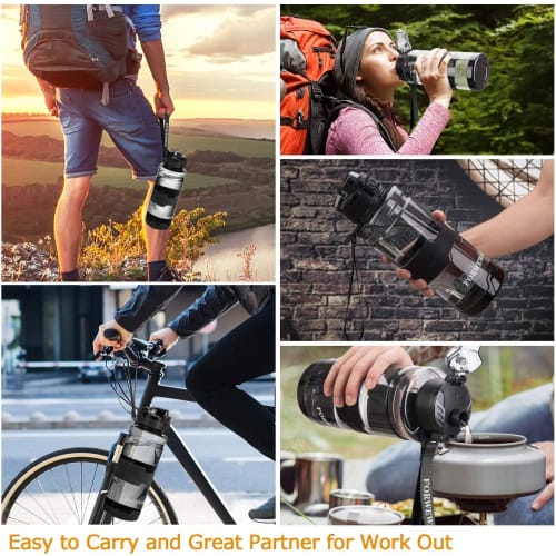 1.5L FORWEWAY Water Bottle, BPA-Free, with Filter, Large Capacity, Food-Grade Material, Reusable, Leak-Proof, Automatic Pop-Up, Direct Drinking, Sport