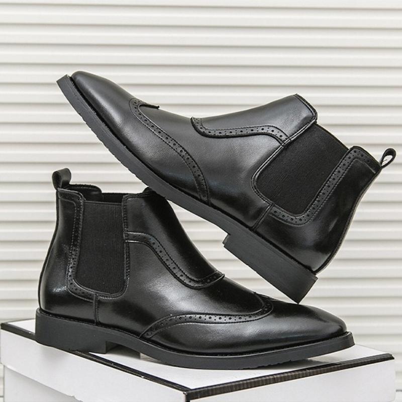 Stivaletti Chelsea da Uomo Designer Alta Qualità Scarpe in Pelle da Uomo Moda Stile Britannico Scarpe Alte da Uomo Comfort Stivaletti alla Caviglia Business