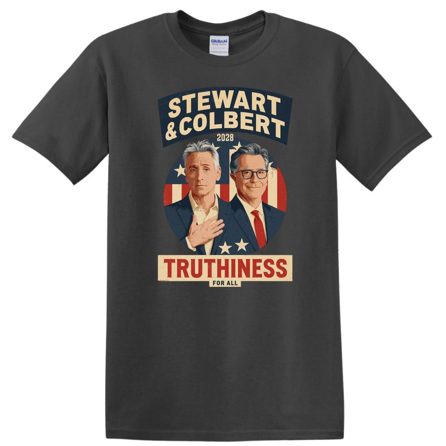 Stewart Colbert 2028 T Shirt Truthiness For All Election Retro Vote Tee Gift M
