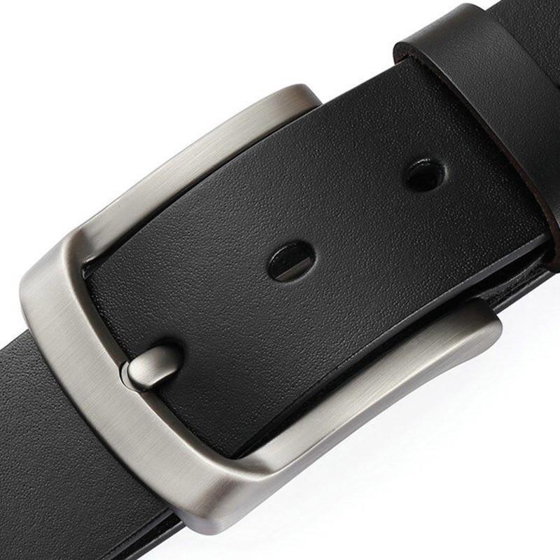 Retro Two-layer Cowhide Leather Belt With Alloy Pin Buckle In Various Colors And Lengths