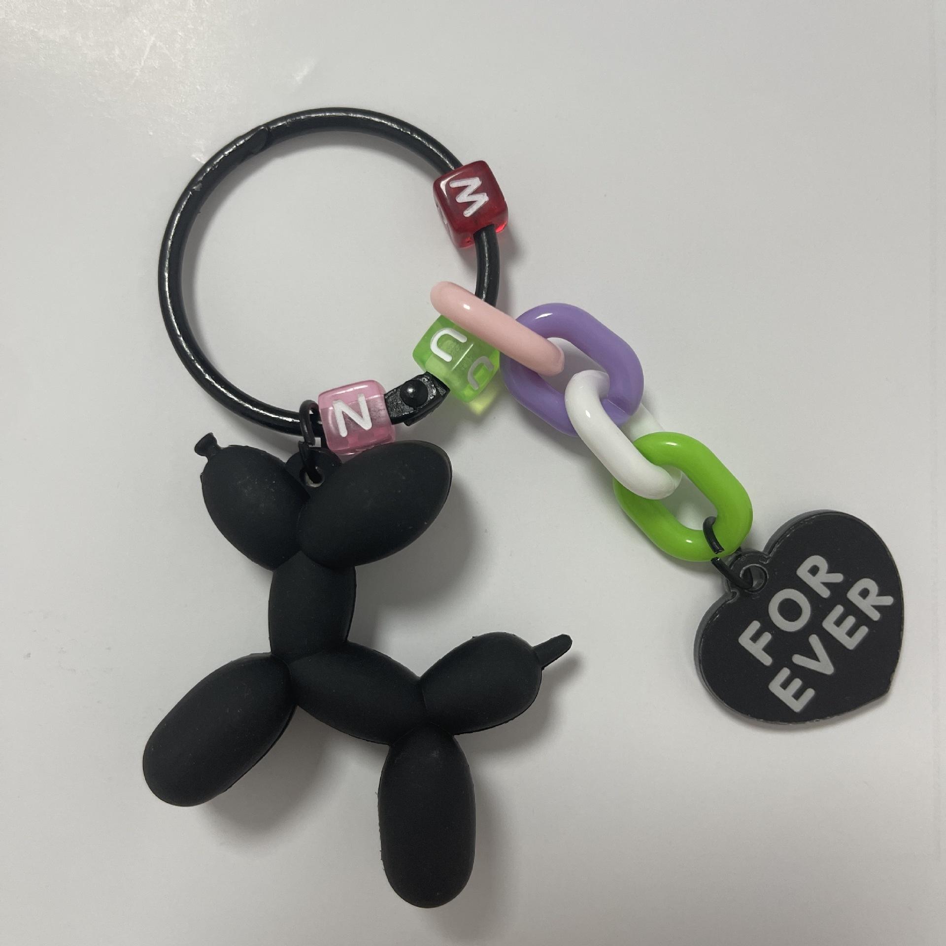 

Balloon Dog Car Key Chain Pendant Internet Celebrity Love Accessories Bag Hanging Decoration Girl s Small Gift