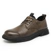 Men's Plus Size Autumn Leather Shoes - Thick Sole British Style Low-top Retro Work Boots