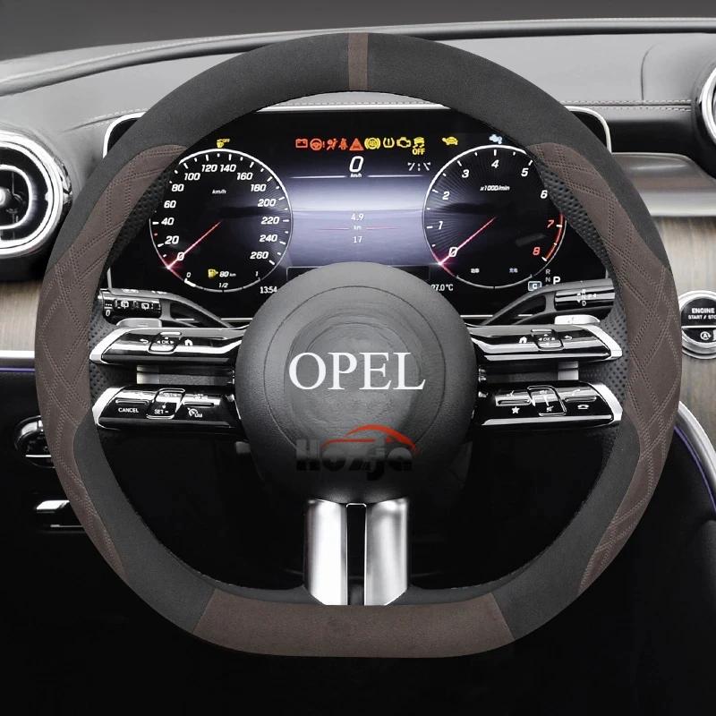 Suede Steering Wheel Cover for Opel Mokka Corsa Astra 2024 2025 Accessories