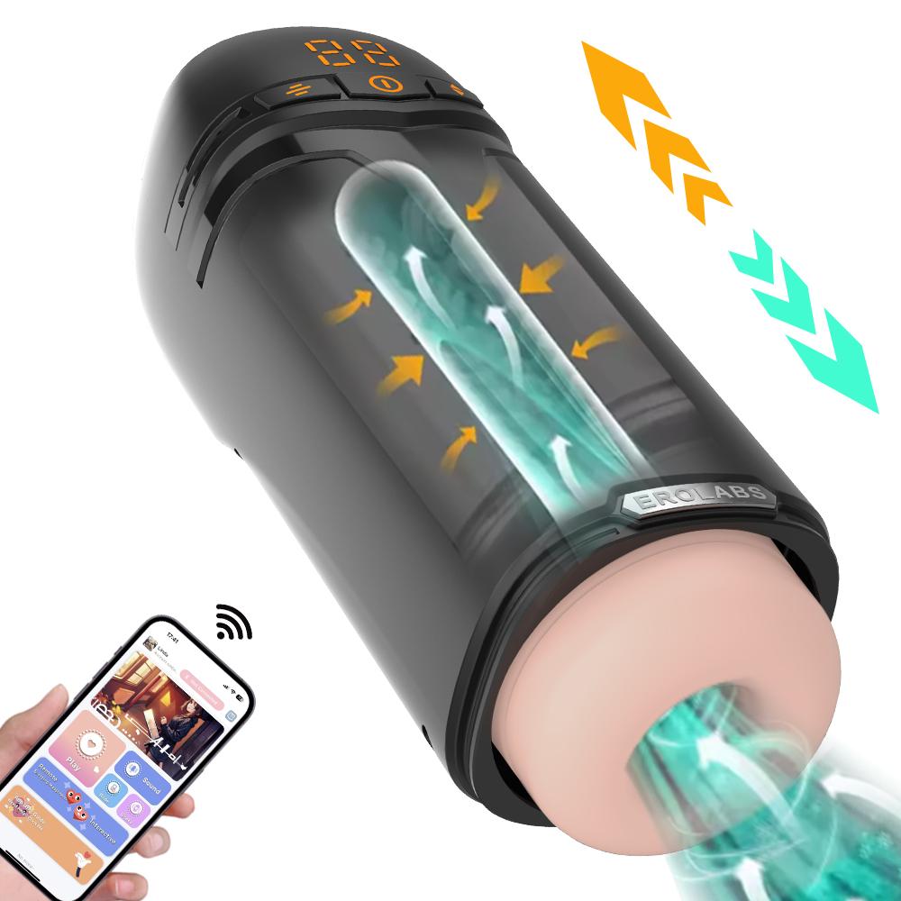 5 in 1 Male Masturbation Cup App Control Telescopic Real Oral Vagina Suction Vibrator Sucking Blowjob Machine Sex Toys For Men