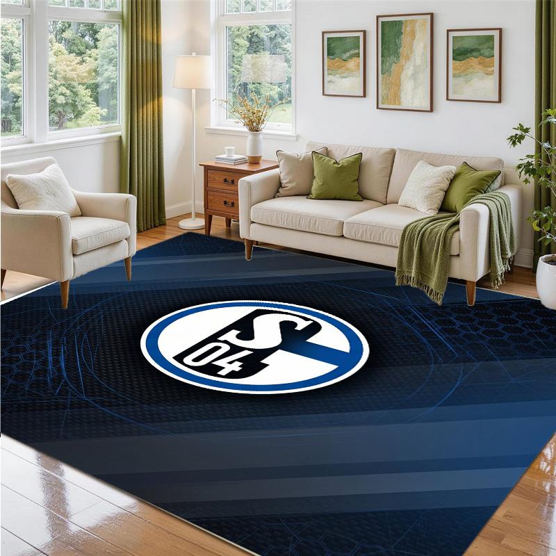 Schalke 04 Design Crystal Velvet Rug Soft Decorative Mat for Bedroom Entrance