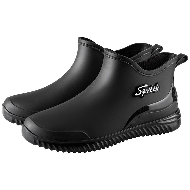 

Мужские ботильоны от дождя Цельнолитые Простые Водонепроницаемые Дождевые Ботинки Прочные Противоскользящие Для Рыбалки На Работе Кемпинга Водонепроницаемые 40 чёрный