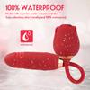 Stretching Dildo 10 Modes Rose Sucking Vibrator Butt Plug Sex Toys for Women 2 In 1 Vagina G-spot Nipple Massager Clitoris Stimulation