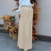 Damen High Waist Pailletten Weite Hosen