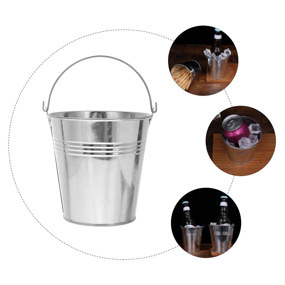 Small Iron Bucket Flower Pot Chip Baskets for Serving Ice Cubes Container Fries Fried Chicken Storage Tinplate
