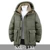 Büyük Beden 5XL-11XL Moda Kış Erkek Montları Kapüşonlu Günlük Bol Kalın Sıcak Oversize Dış Giyim Erkek Kaban