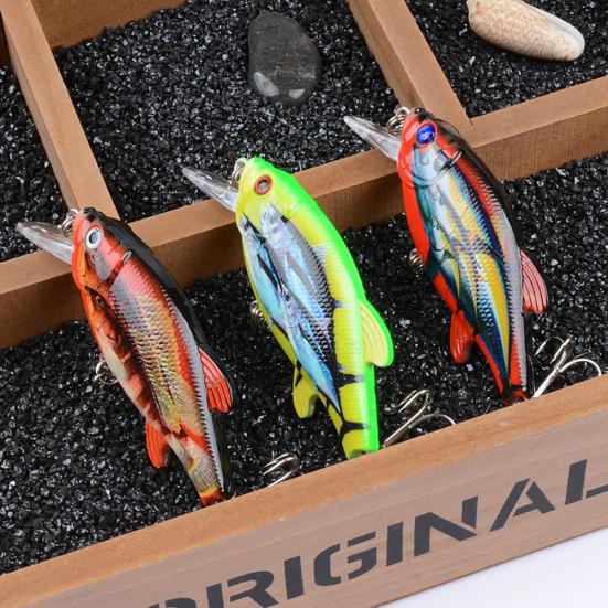 8cm 3D Eyes Painted Bionic Wobbler Swim Minnow Artificial Fishing Lure Hard Bait