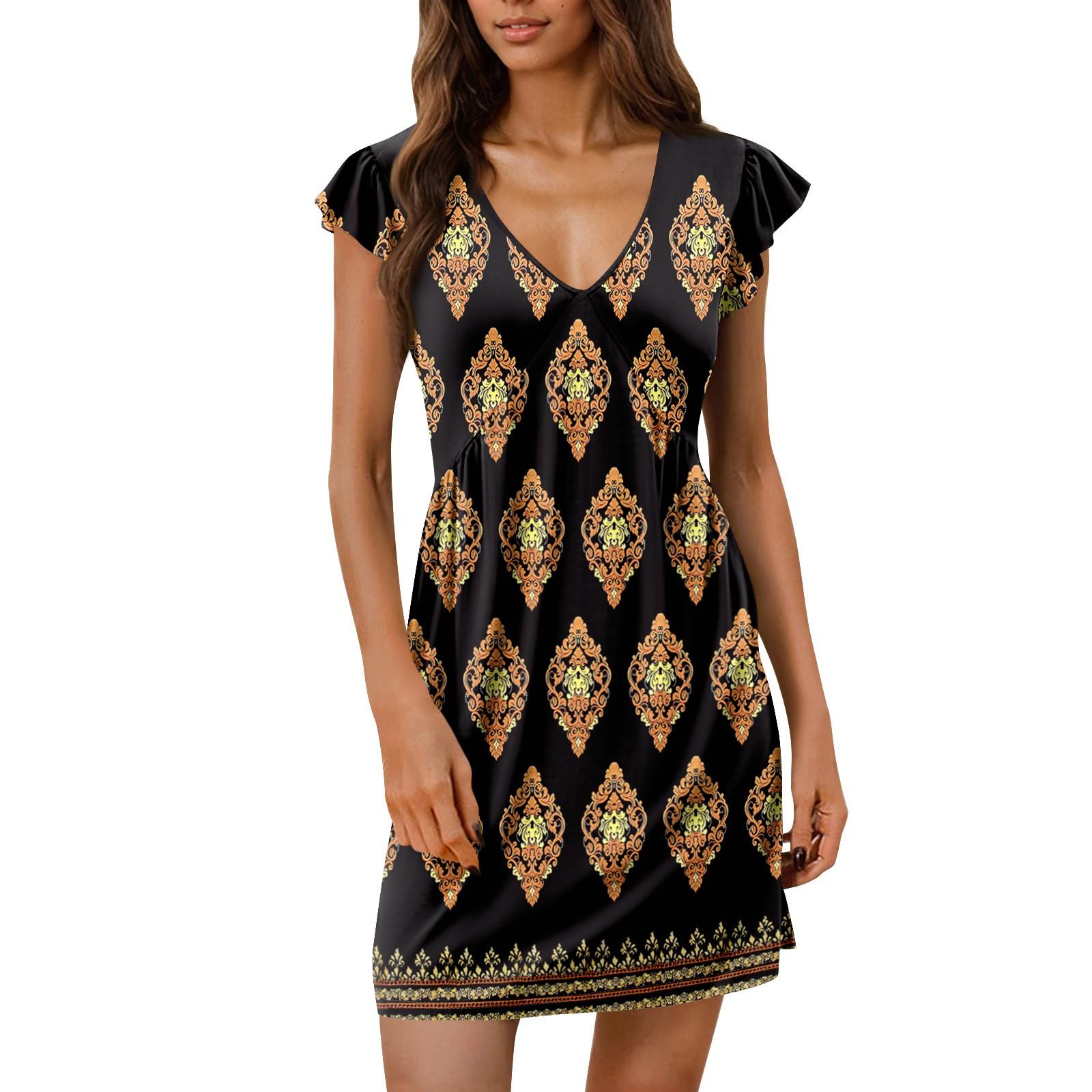 

Женское летнее платье, свободное платье-сарафан без рукавов с V-образным вырезом и карманами L коричневый