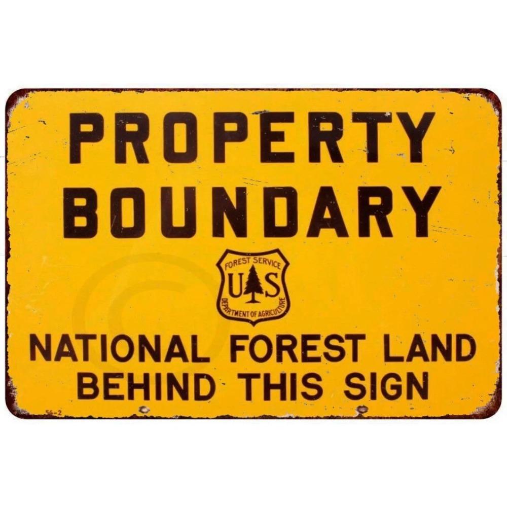 

National Forest Vintage Reproduction Sign Metal Property Boundary Sign Retro Outdoor Wall Decor 20x30cm