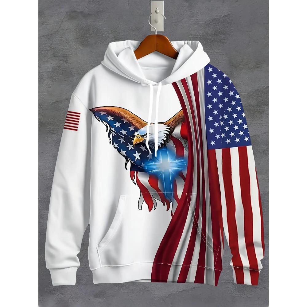 2025 Mode Cooler Adler Herren Hoodie 3D Gedruckte Hoodies Edition Trend Amerikanischer Adler Herren Sportbekleidung Kinder Freizeit Unisex Pullover