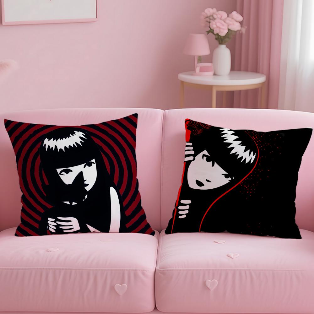 cartoon character Emily the Cool Strang Cushion Cover Soft  EasyWash Pillow Case  Versatile for Couch Bed Travel and Office