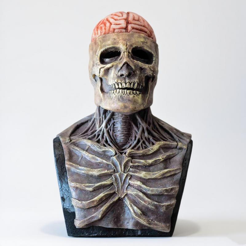 1pc, Halloween Mask, 3D Skull Mask, Scary Full Head Skull, Realistic Latex Skeleton Props, Halloween Role Play Party Costume