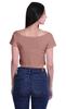 Moomaya Printed Boat Neck Womens Sexy Summer Tops Zip Front Viscose Crop Top