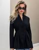 2026 Autumn/Winter V-neck Long-sleeved Buttoned Waist-Cinching Suit Jacket