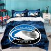 Set de așternut Atlanta Football Club 3 bucăți, Ideal pentru 1 husă de pilotă și 2 fețe de pernă, Perfect pentru cadou pentru fani, Ideal pentru dormitor, Cămin