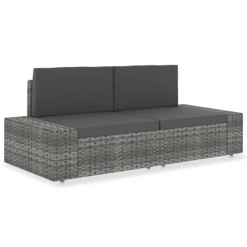Day and Night - Day and Night Gray Synthetic Rattan 2 Seater Sectional Sofa