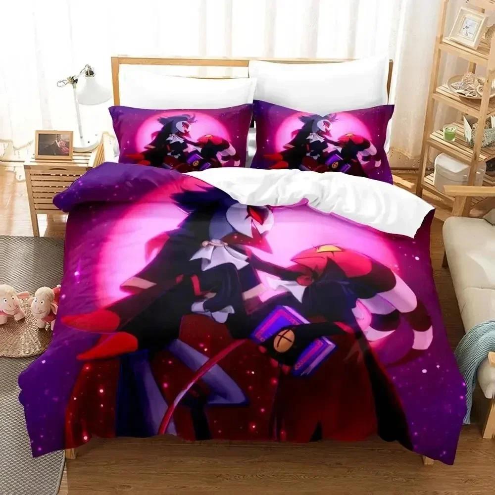 New Print Anime Helluva Blitzo Boss Bedding Set Duvet Cover Bed Set Quilt Cover Pillowcase Comforter King Queen Size Boys Adult