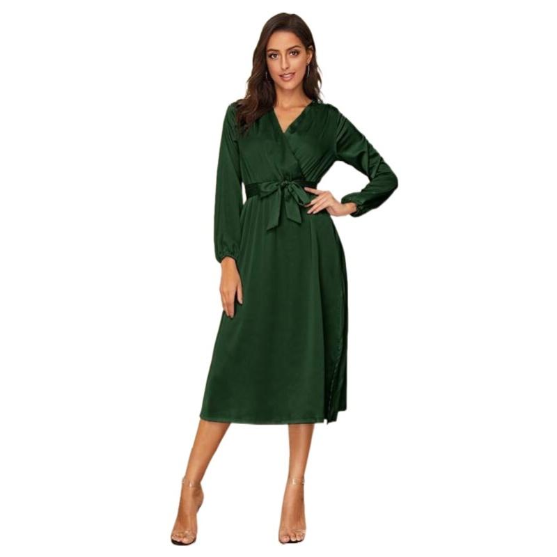 

Новое платье, популярное модное уличное платье трапециевидной формы с длинным рукавом и шнуровкой, S-XL