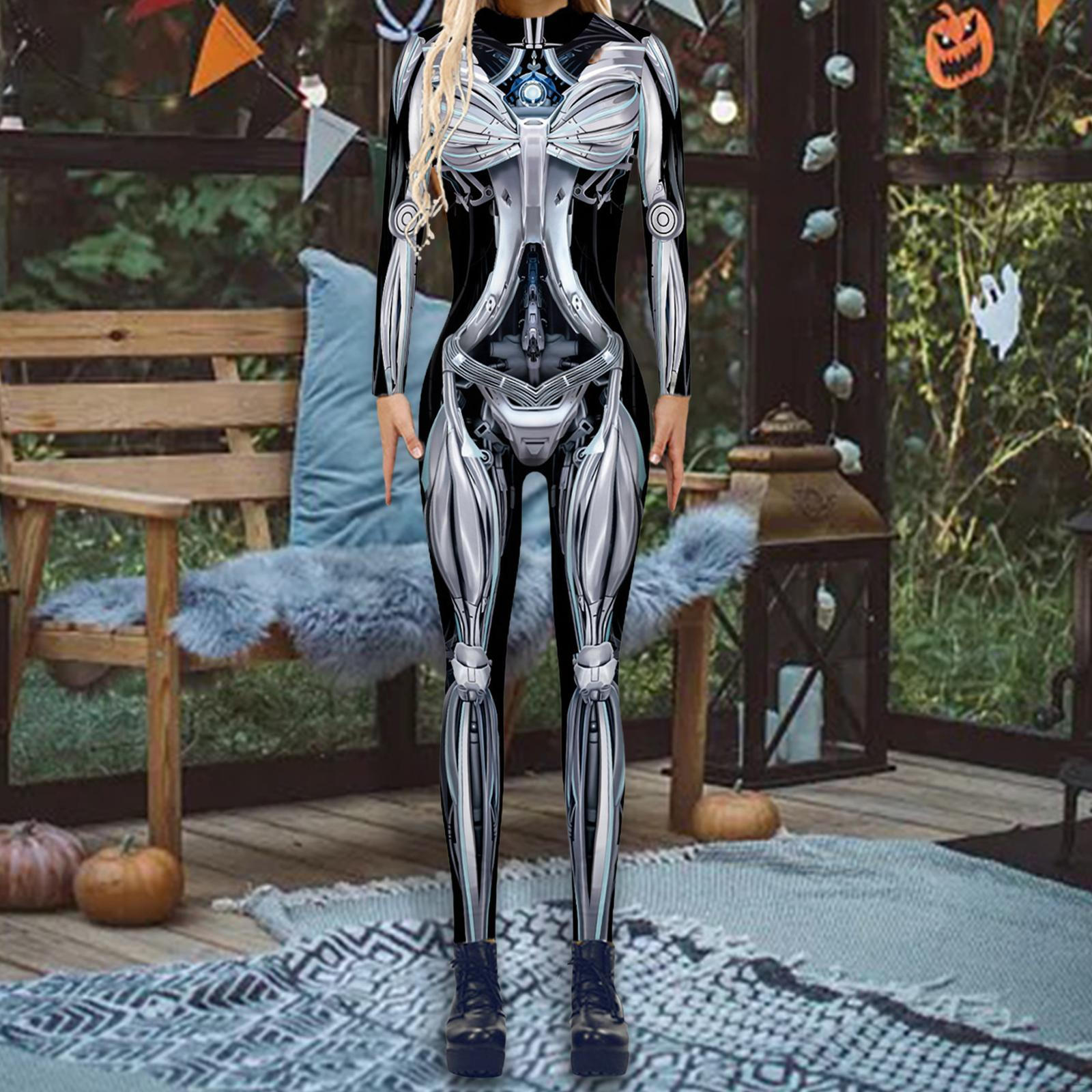 

Костюм скелета на Хэллоуин для женщин, боди, карнавальное платье, представление S