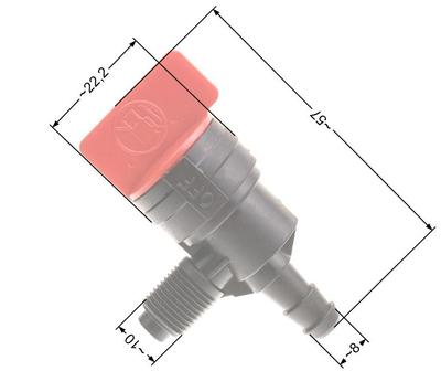 Palivový ventil B&S Tecumseh 1/4 palca 8 mm závitový. 399517 23330013 Nz621