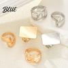 Adjustable Ring 3Pcs Minimalist Cross Knot Set Textured Chunky Stackable
