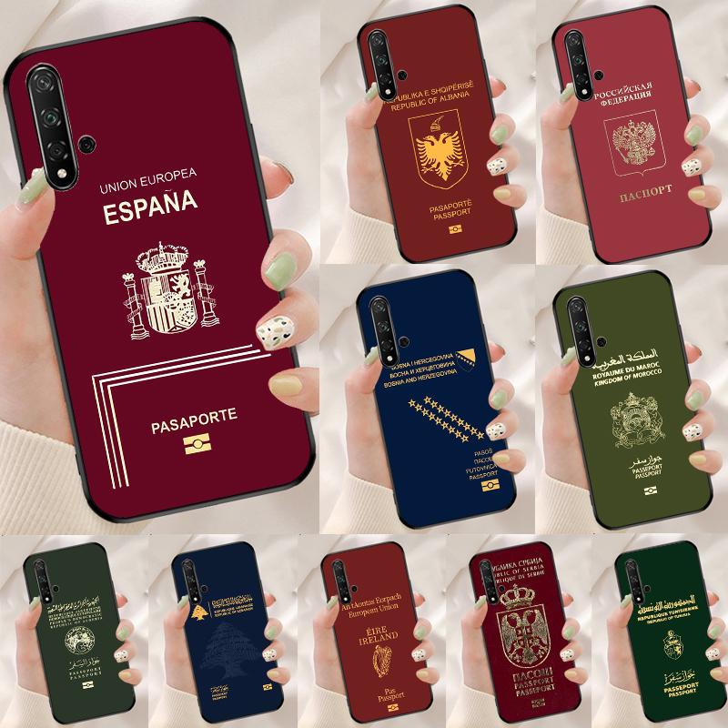 Russia Serbian Spain Passport For Huawei Nova Y90 Y70 Y60 Y61 Y91 Y72 9 10 SE 12i 12s 11i 5T P60 Pro P20 P30 P40 Lite Case