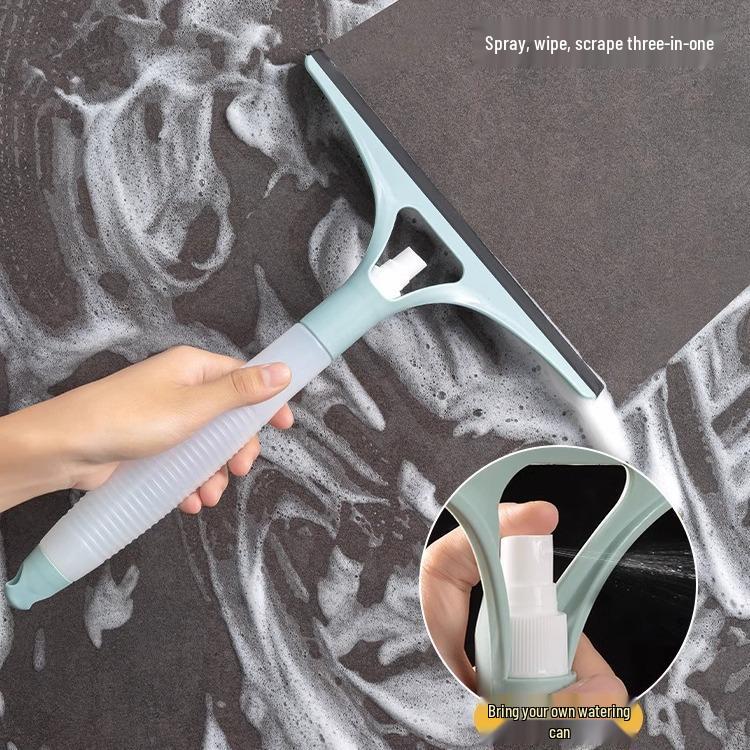Double-Sided Glass Squeegee with Spray Head - Streak-Free Multifunctional Cleaner