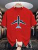 Unisex Crew Neck Tee Minimalist Airplane Aviation Graphic Print Soft Cotton Loose Short Sleeve Summer Casual Male Streetwear Tops