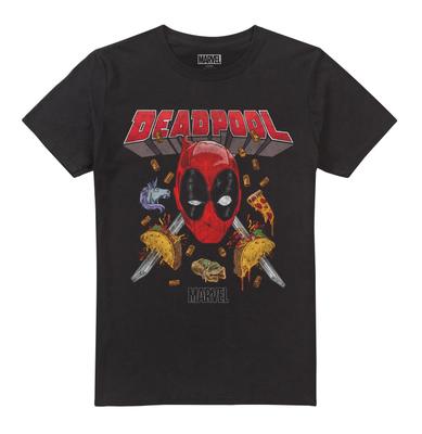 Deadpool Mens 100% Cotton T-shirt Mens Tees Top Tacomania Cotton Short Sleeve Tee Marvel S-2XL Official