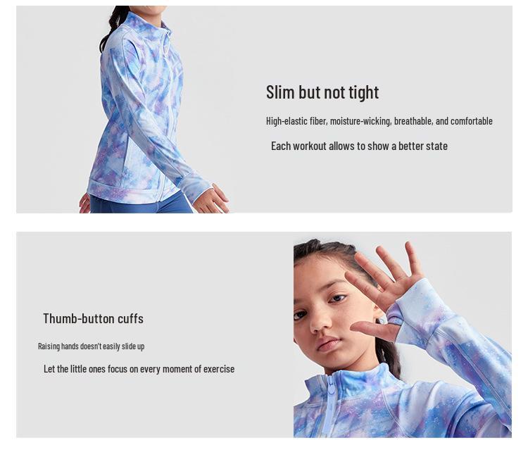 2024 Girls' Fleece-Lined Yoga Jacket for Autumn & Winter - Warm Outdoor Sports & Running Wear